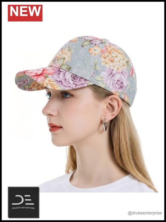 Floral Print Baseball Cap Adjustable Snapback Dad Hat main image 5